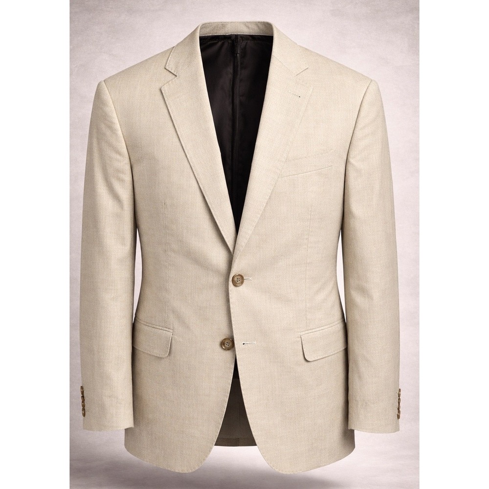 J Crew Ludlow Mens 40R Tan Textured Cotton Sport Coat Blazer Summer Casual
